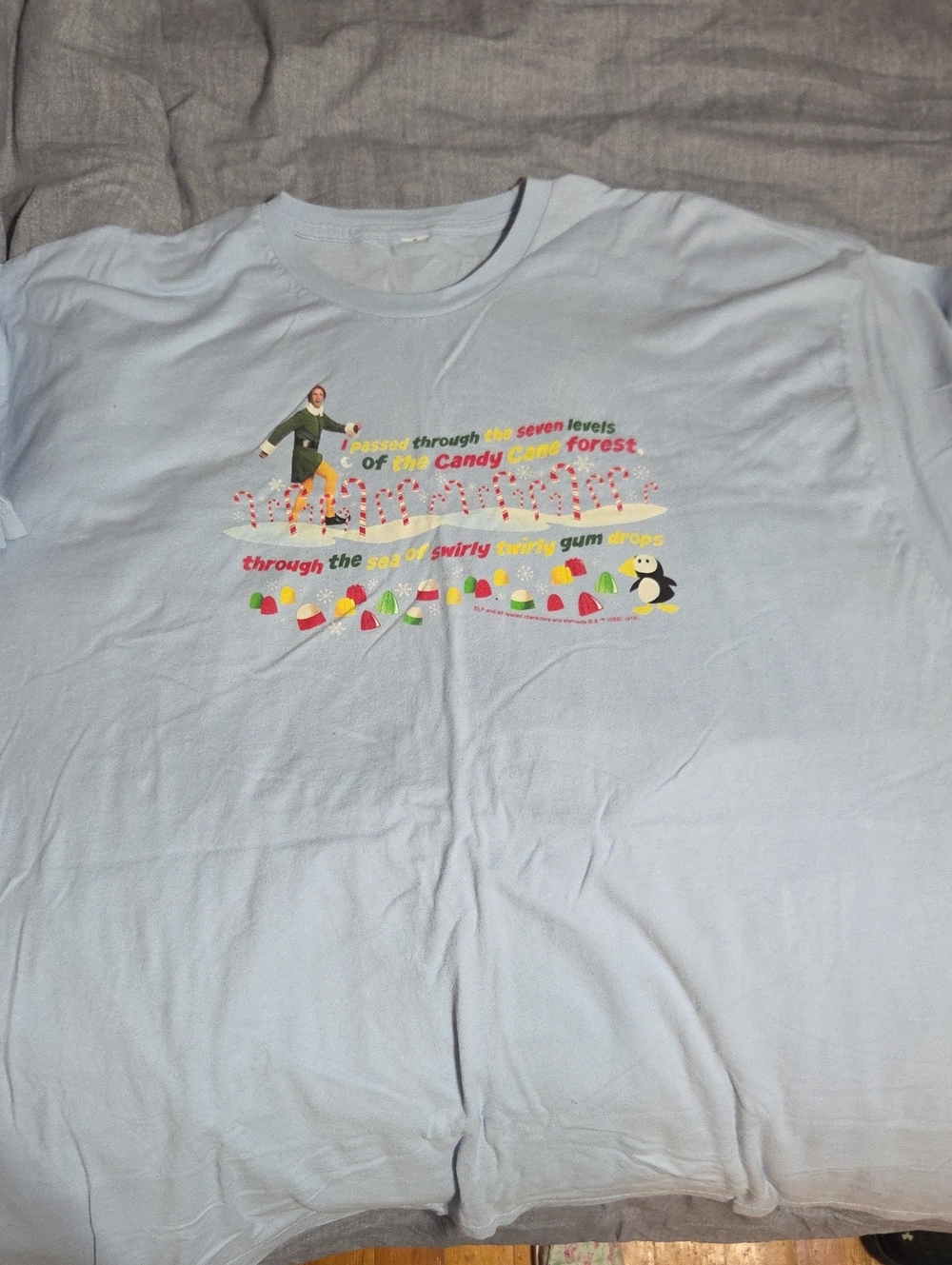 Kids Light Blue Graphic Candy Forest T-Shirt